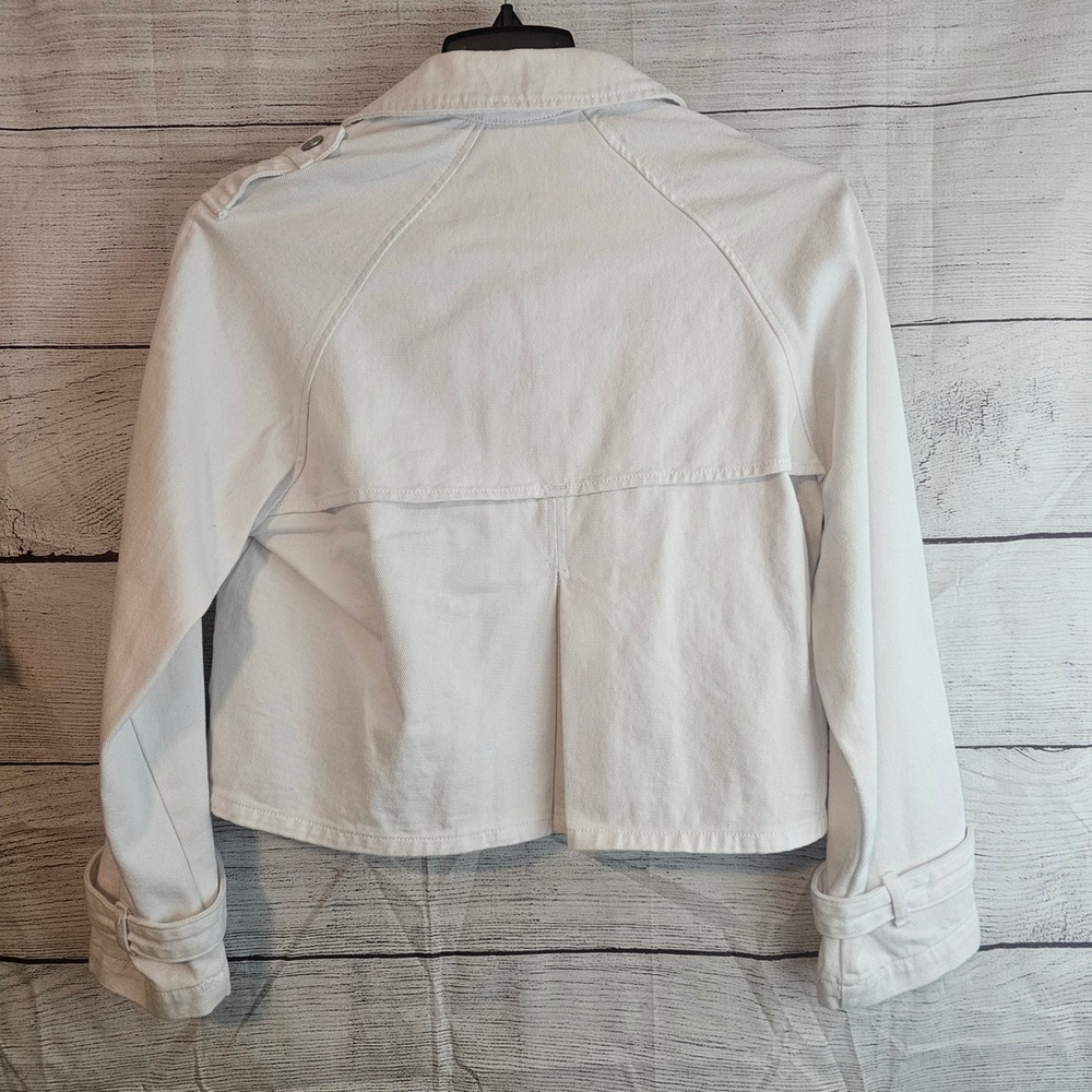 Steve Madden S Small Sirus White Denim Jacket Jean NWT 1432 - Picture 2 of 16